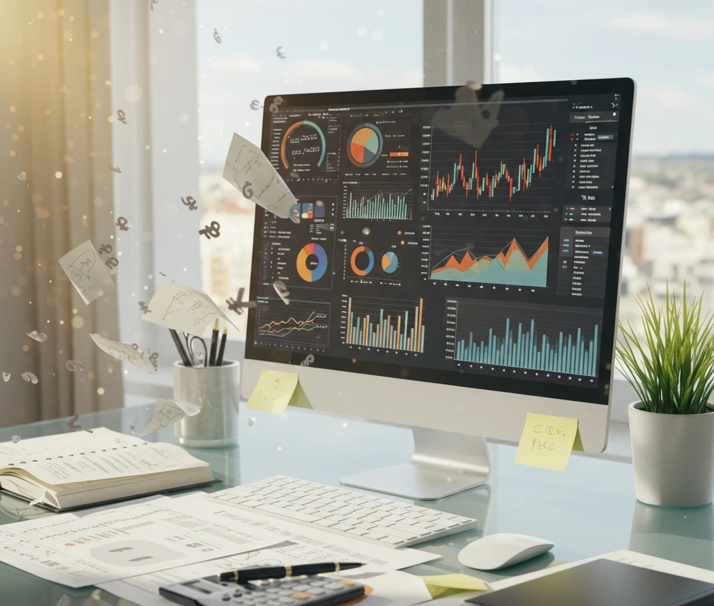 gráficos financieros o apps fintech