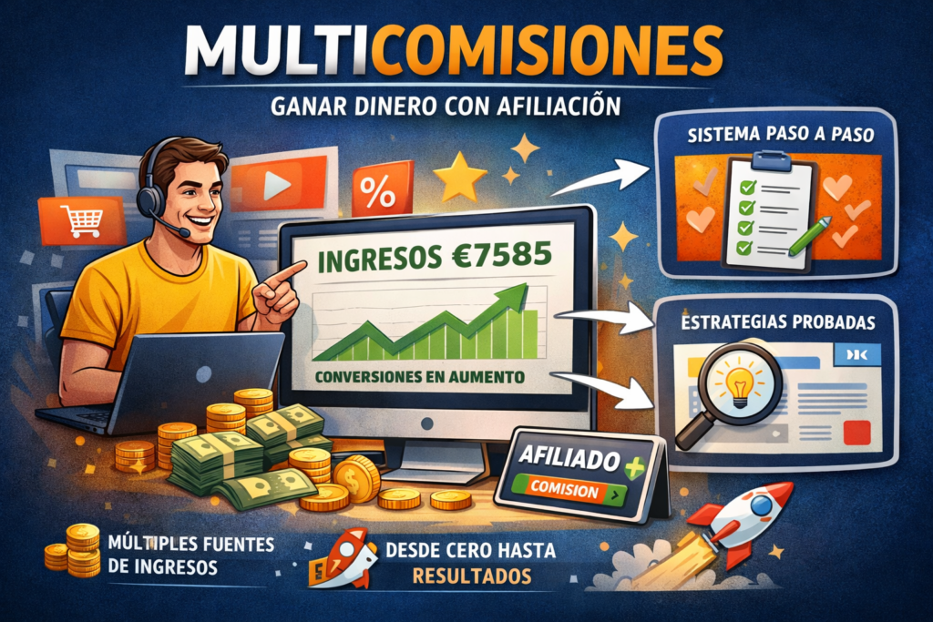 curso multicomisiones ganar dinero con afiliación sistema paso a paso ingresos online