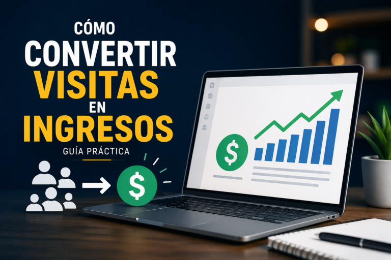 Cómo convertir visitas en ingresos con estrategias de monetización tráfico web y crecimiento online desde un portátil moderno