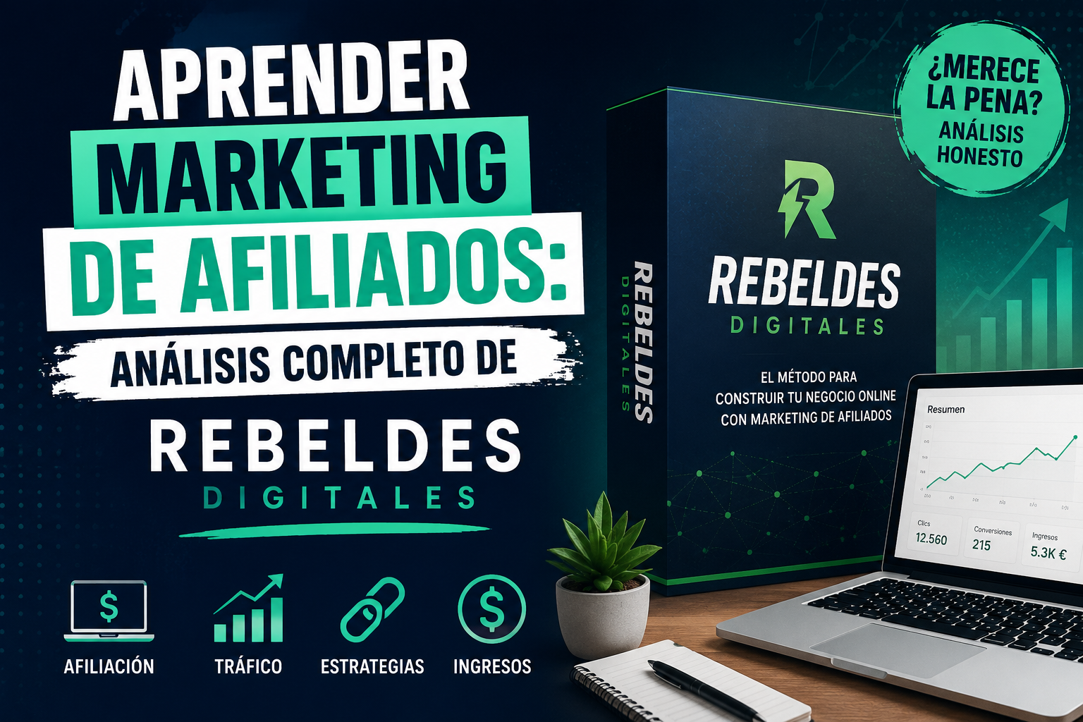 Análisis de Rebeldes Digitales como formación para aprender marketing de afiliados y crear un negocio digital basado en afiliación.