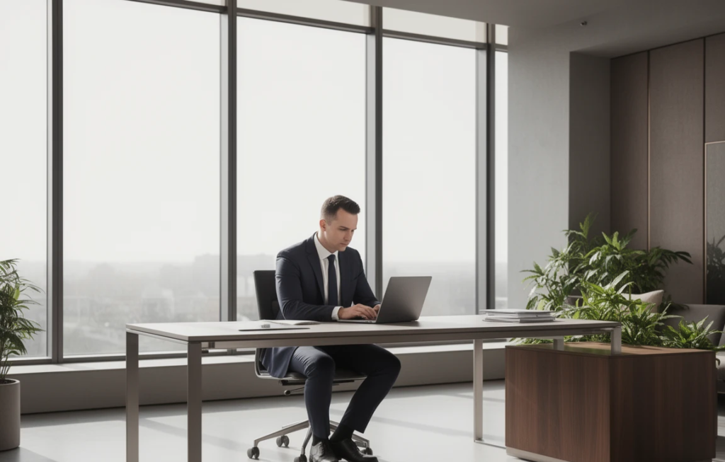 Persona revisando información en su portátil para tomar decisiones en un negocio digital