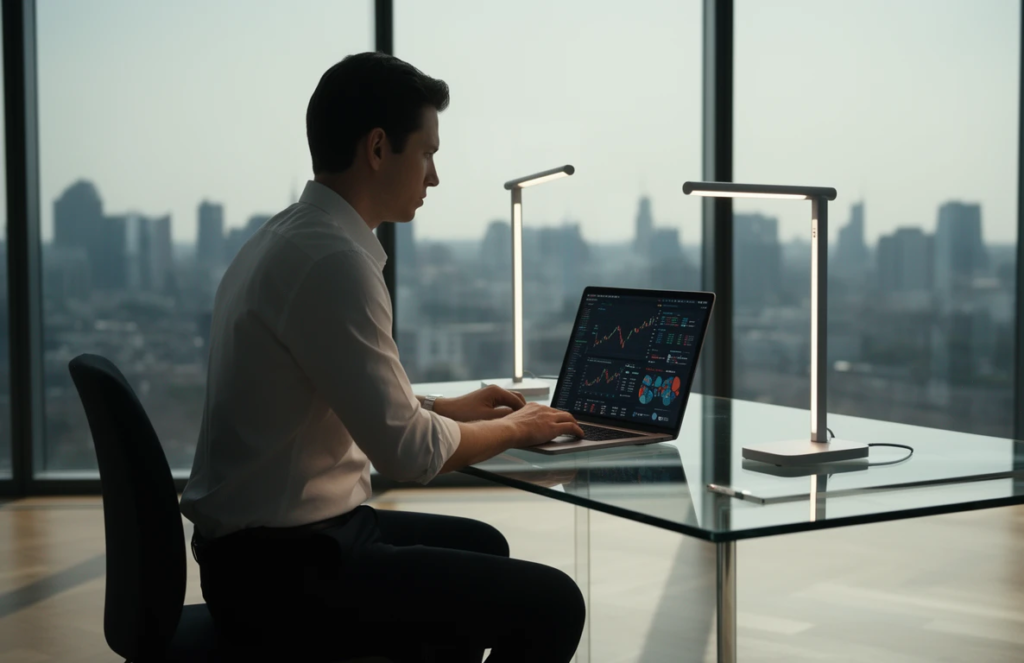 Persona revisando información en su portátil para tomar decisiones en un negocio digital