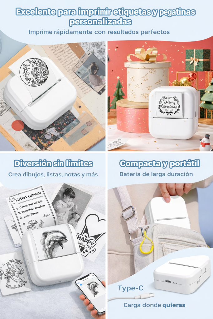 mini impresora portátil bluetooth regalo fin de curso imprimir fotos etiquetas