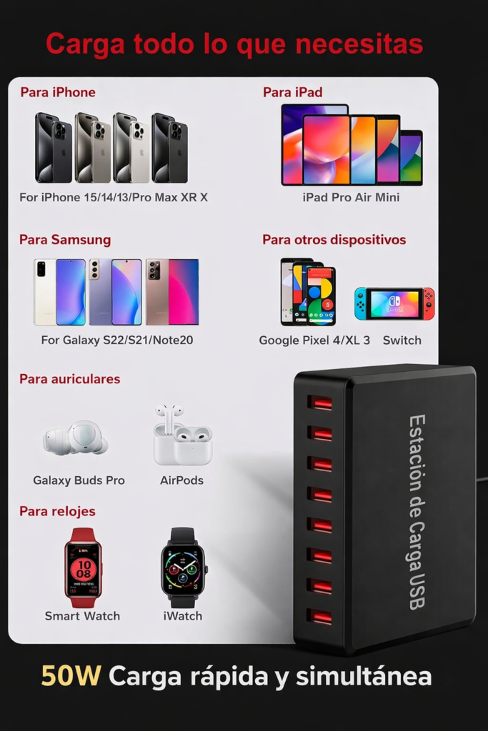 base carga usb multiple regalo fin de curso