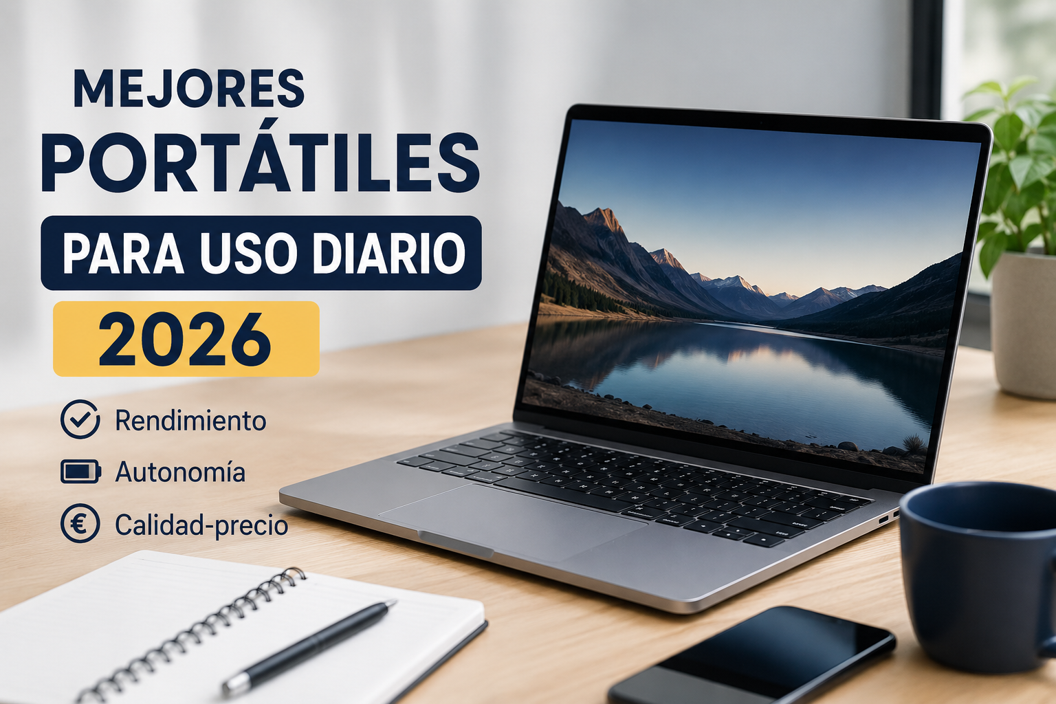 Comparativa de los mejores portátiles para uso diario recomendados para trabajar, estudiar, navegar por internet y realizar tareas cotidianas con la mejor relación calidad-precio.