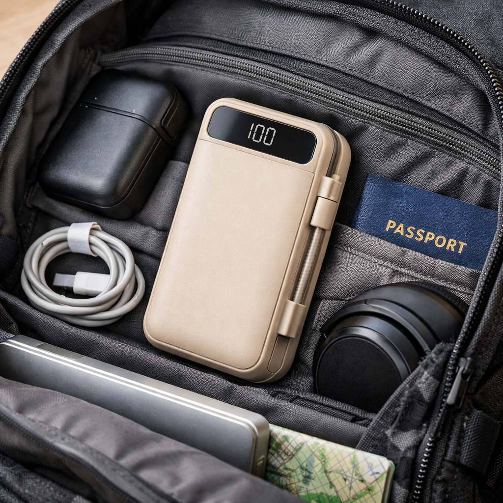 power bank compacto para viajar 2026 dentro de mochila