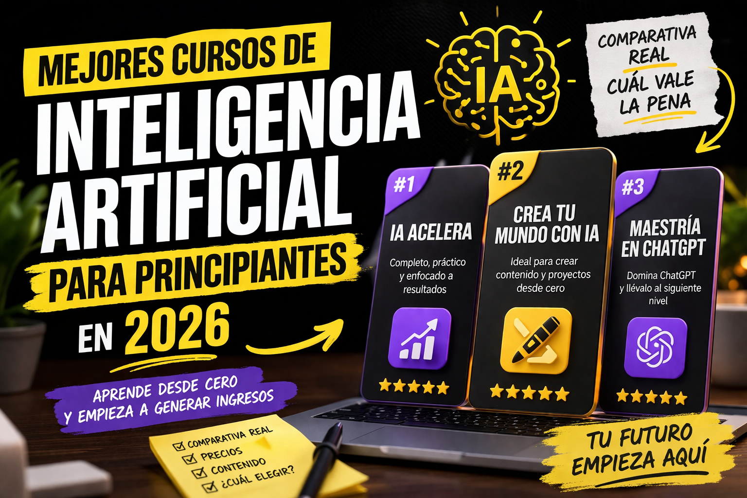 mejores cursos de inteligencia artificial para principiantes en 2026 aprender IA desde cero y generar ingresos online