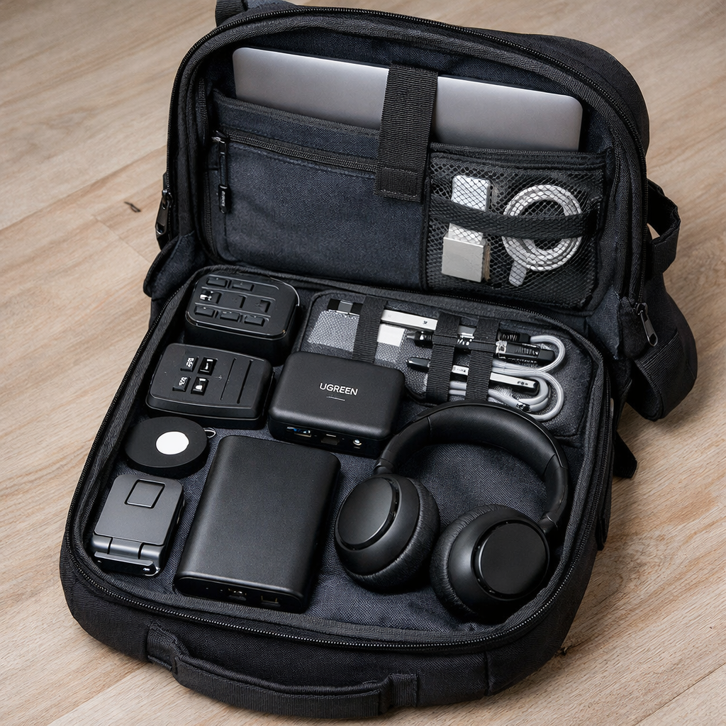 mejores gadgets para viajar en 2026 organizados en mochila