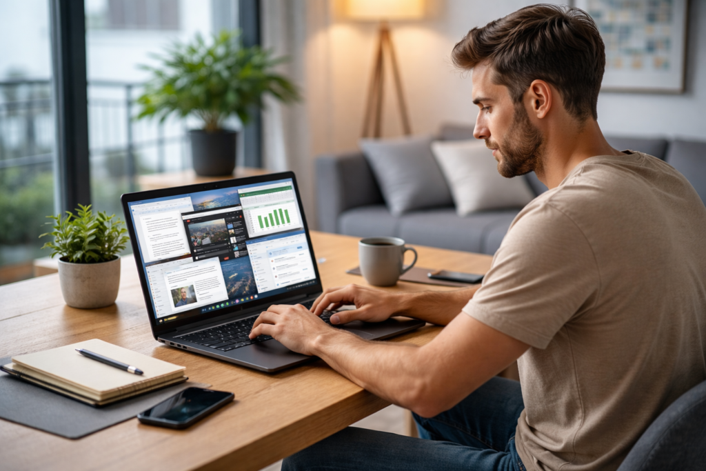 trabajar desde casa con portátil fluido 2026