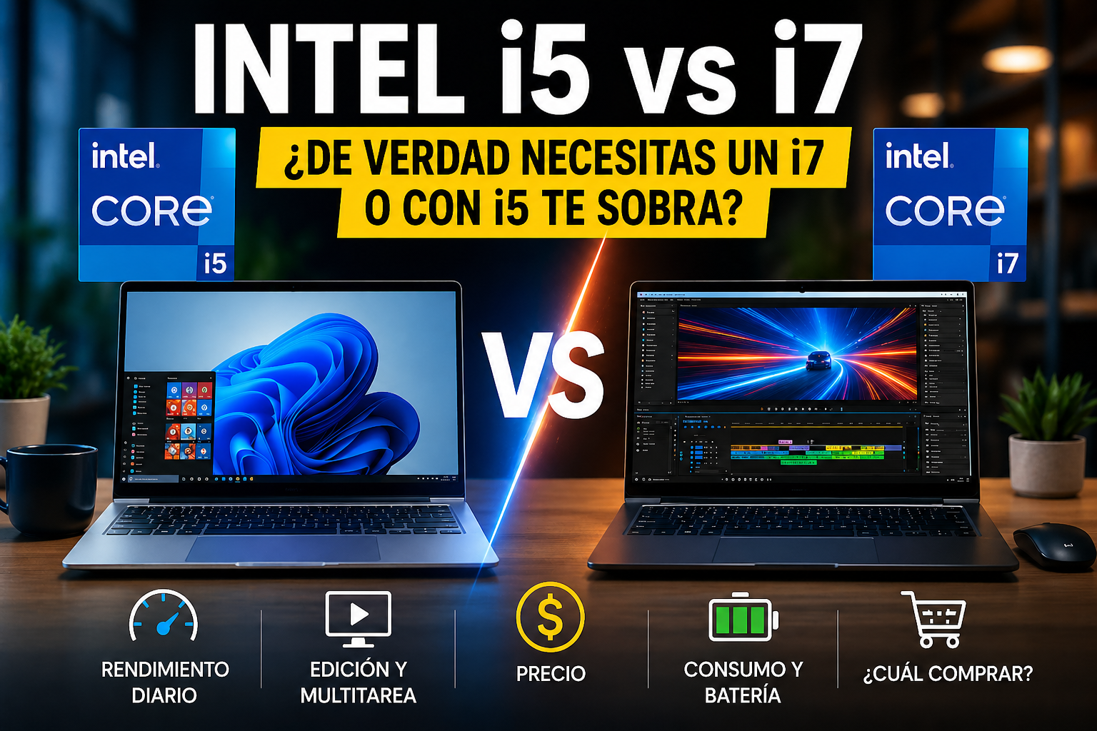 Intel i5 vs i7 comparativa para elegir portátil según rendimiento y precio