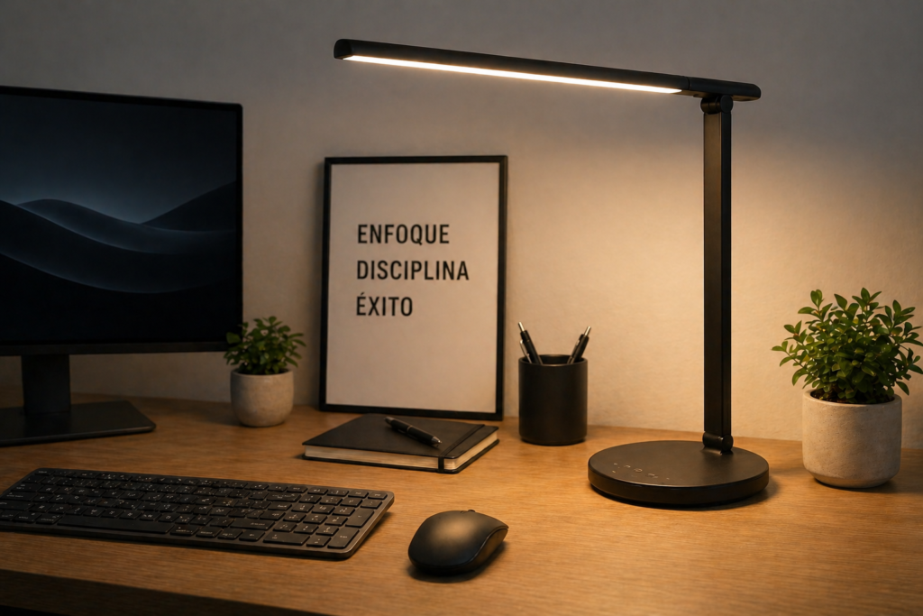 lámpara LED regulable para escritorio con luz cómoda para trabajar