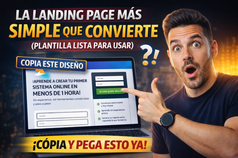 landing page que convierte ejemplo simple con plantilla lista para usar