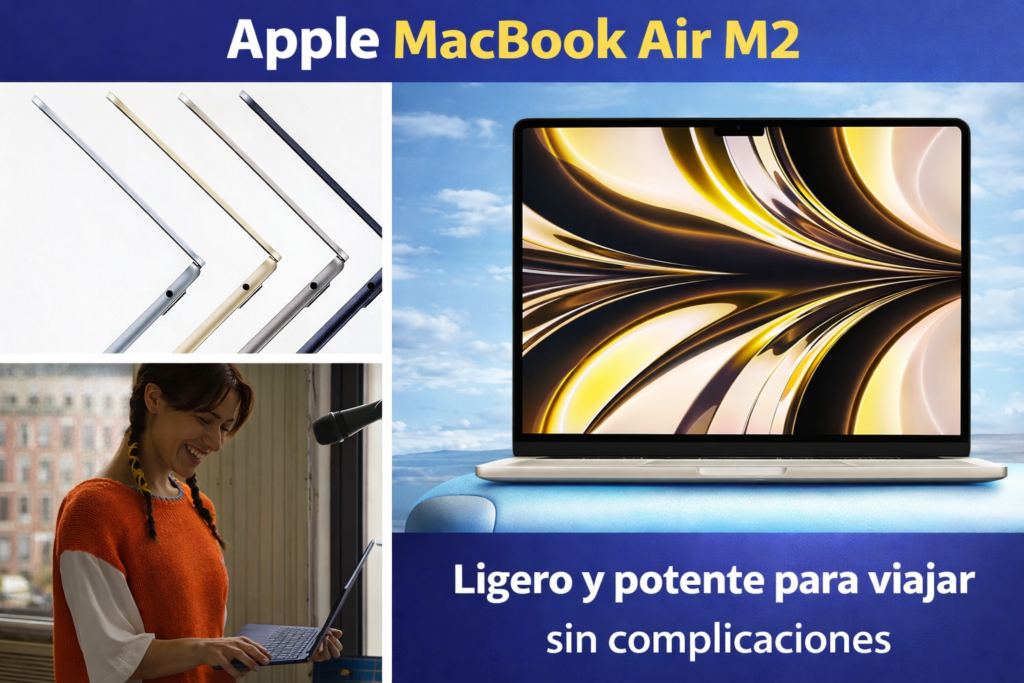 Apple MacBook Air M2 portatil ligero para viajar potente y ultrafino