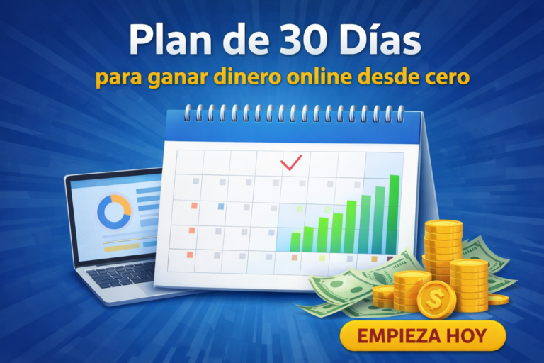 plan de 30 dias para ganar dinero online desde cero con calendario y crecimiento