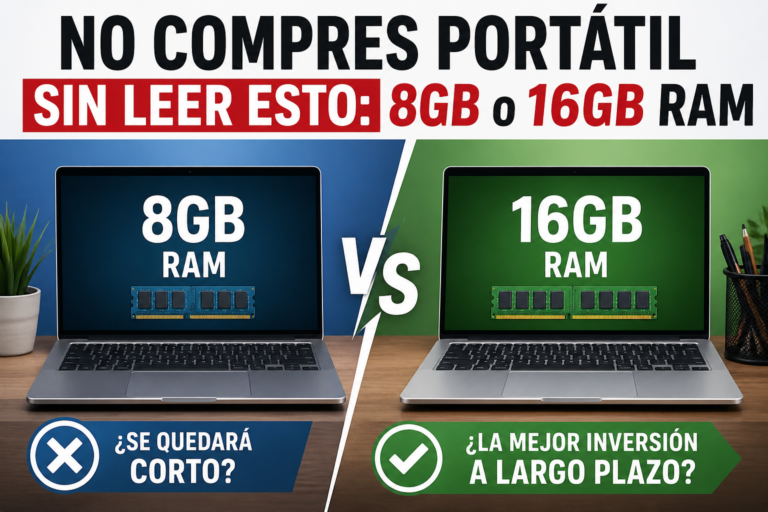 comparativa portátiles 8GB vs 16GB RAM para elegir mejor opción según uso