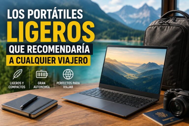Portátiles ligeros recomendados para viajeros que buscan máxima comodidad, buena autonomía y rendimiento para trabajar desde cualquier lugar.