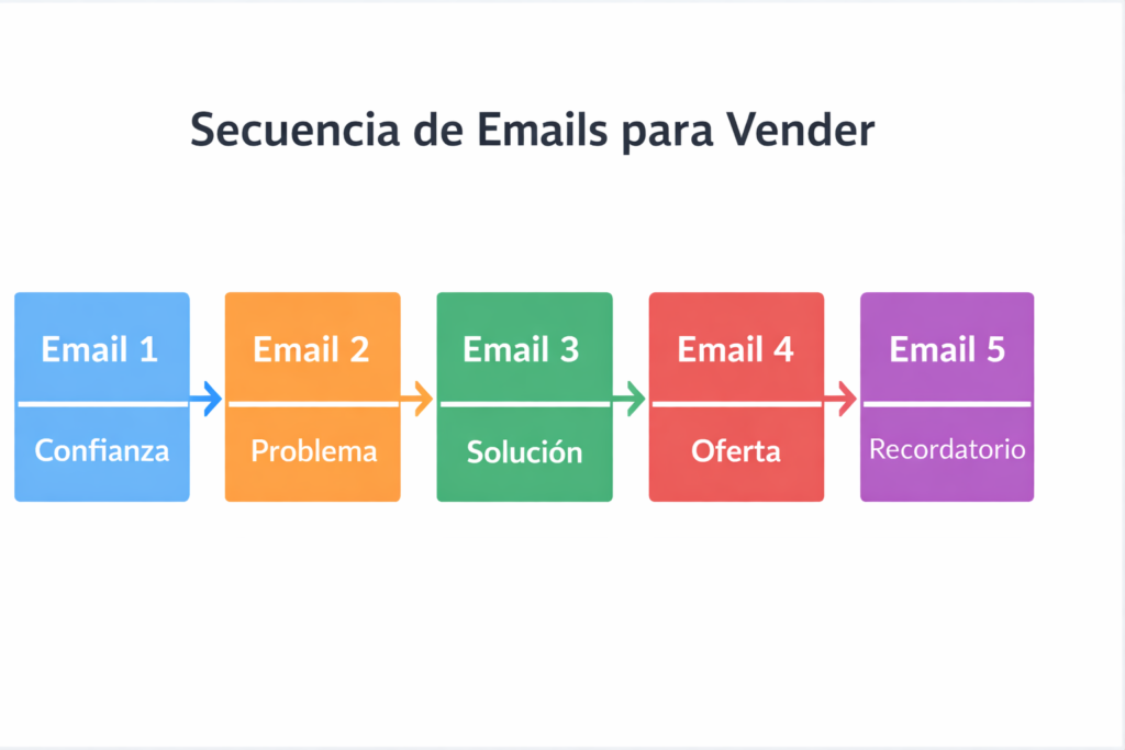 secuencia de emails para vender ejemplo simple paso a paso