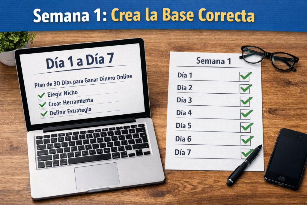 semana 1 plan de 30 dias para ganar dinero online desde cero