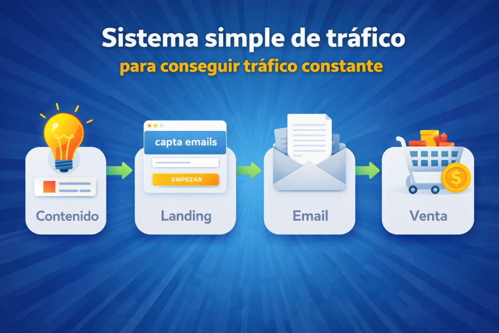 sistema simple de trafico para embudo con landing y emails