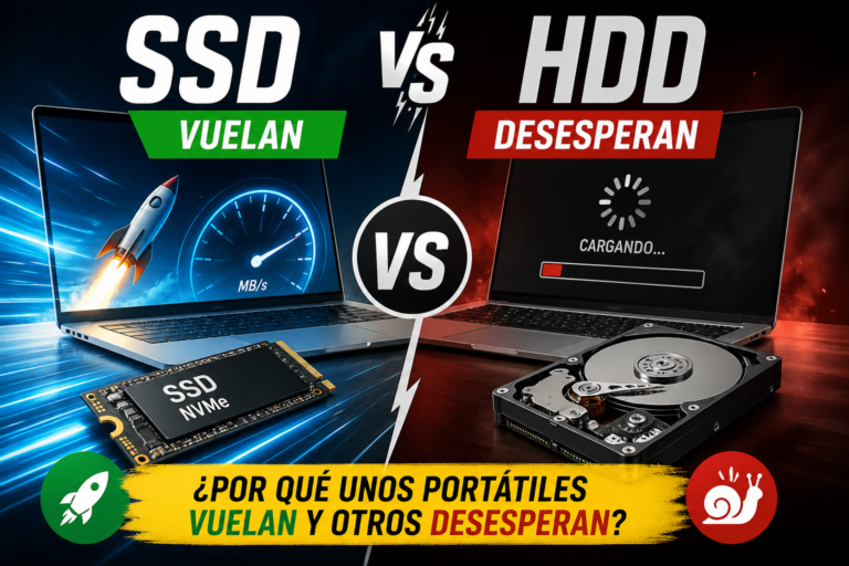 SSD vs HDD comparativa de velocidad para mejorar rendimiento de portátil y evitar lentitud