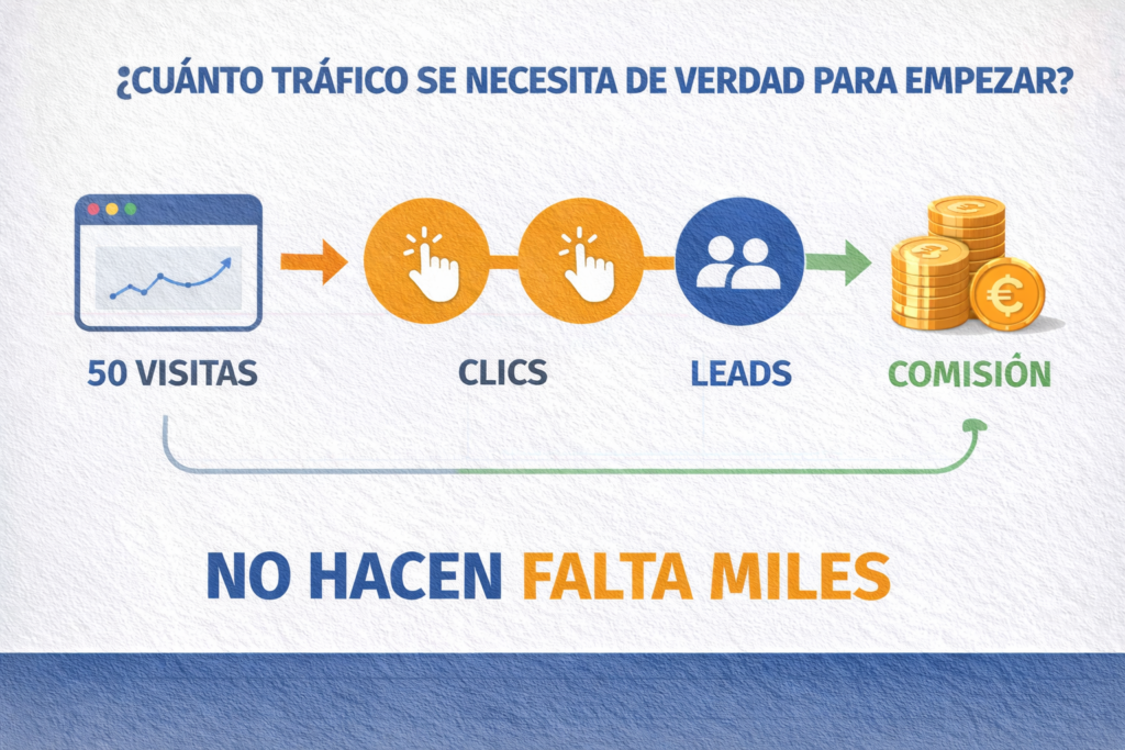 cuanto trafico se necesita para ganar primeras comisiones de afiliado