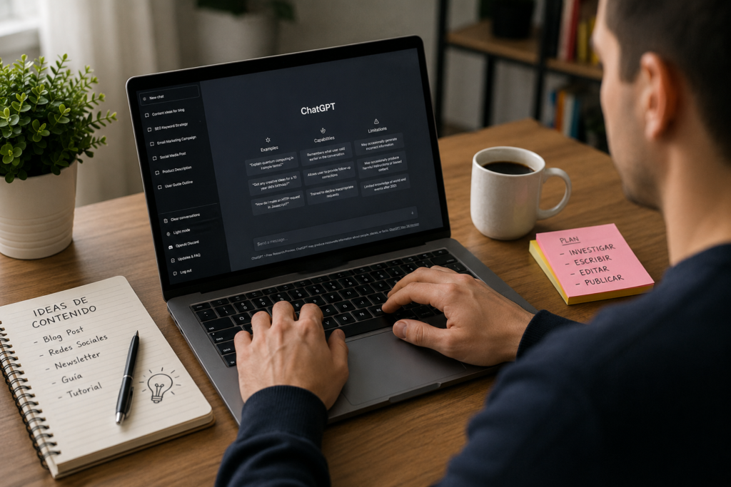 herramienta ChatGPT para productividad, creación de contenido y trabajo digital