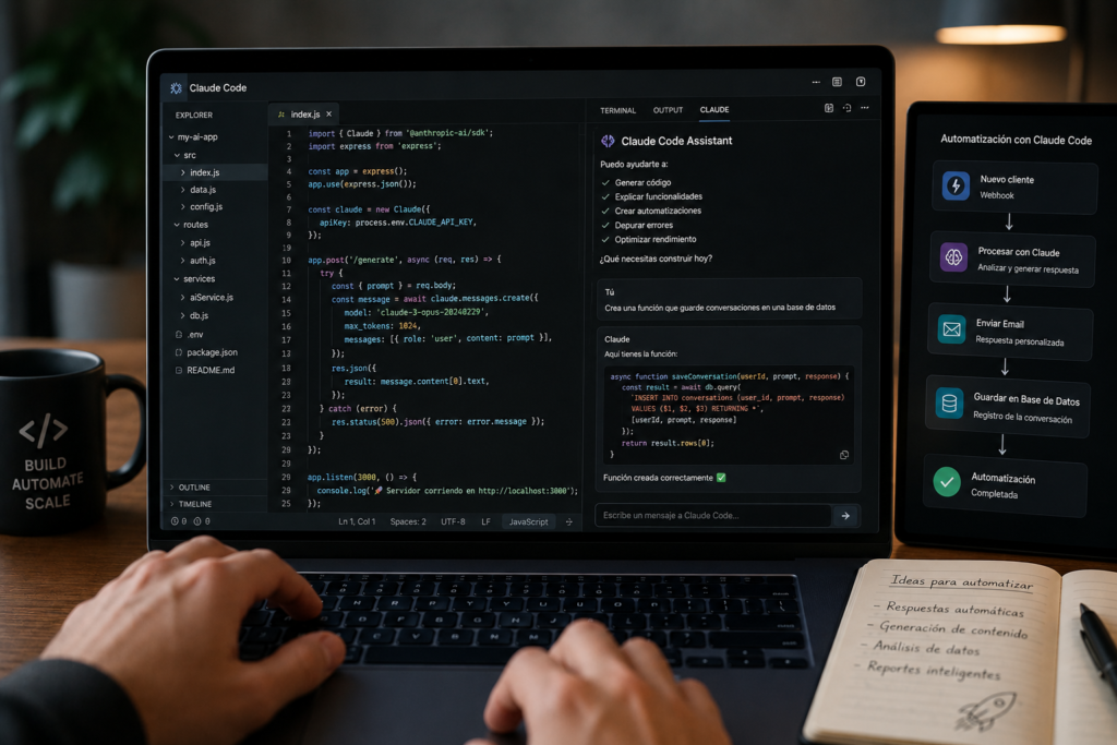 curso de Claude Code para crear aplicaciones y automatizar tareas con inteligencia artificial