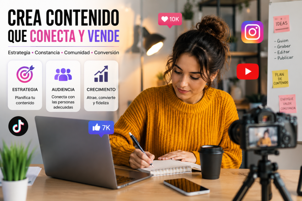 curso para crecer en redes sociales creando contenido