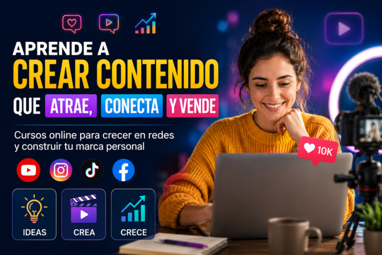 cursos para aprender a crear contenido para redes sociales y YouTube