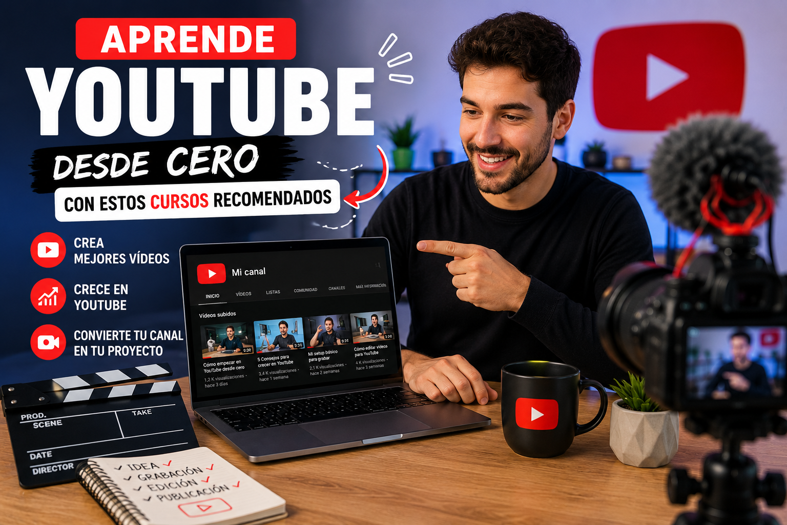 cursos para aprender YouTube desde cero y crear mejores vídeos