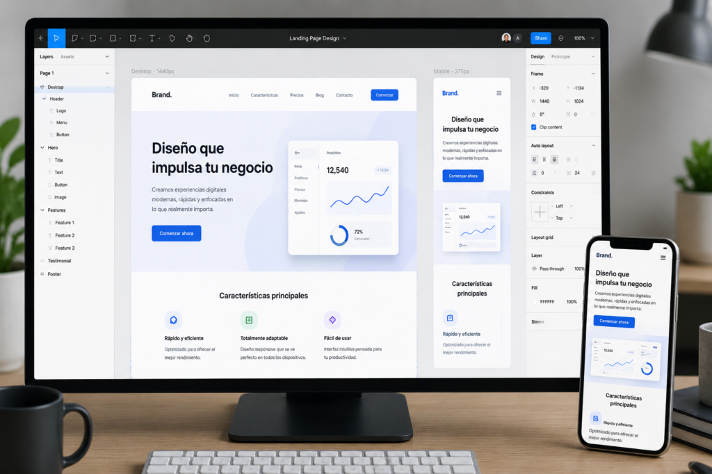 curso de Figma para diseño web responsive y creación de páginas profesionales