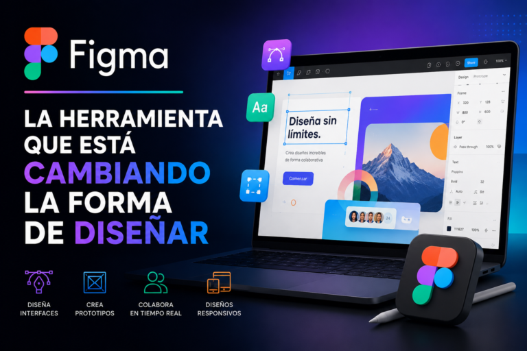 interfaz moderna de Figma utilizada para diseño web, prototipos y creación de proyectos digitales profesionales