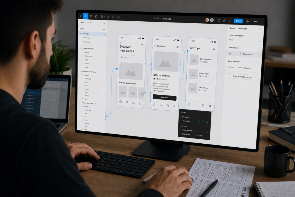 curso de diseño UX con Figma para crear prototipos e interfaces profesionales
