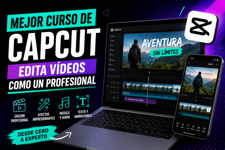 mejores cursos de CapCut para crear vídeos más profesionales y llamativos para TikTok, reels y YouTube