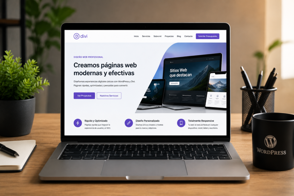 curso de WordPress con Divi para crear páginas web profesionales y negocios online