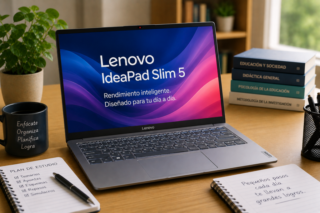 Lenovo IdeaPad Slim 5 recomendado para estudiantes, opositores y profesores que buscan equilibrio entre precio y prestaciones.