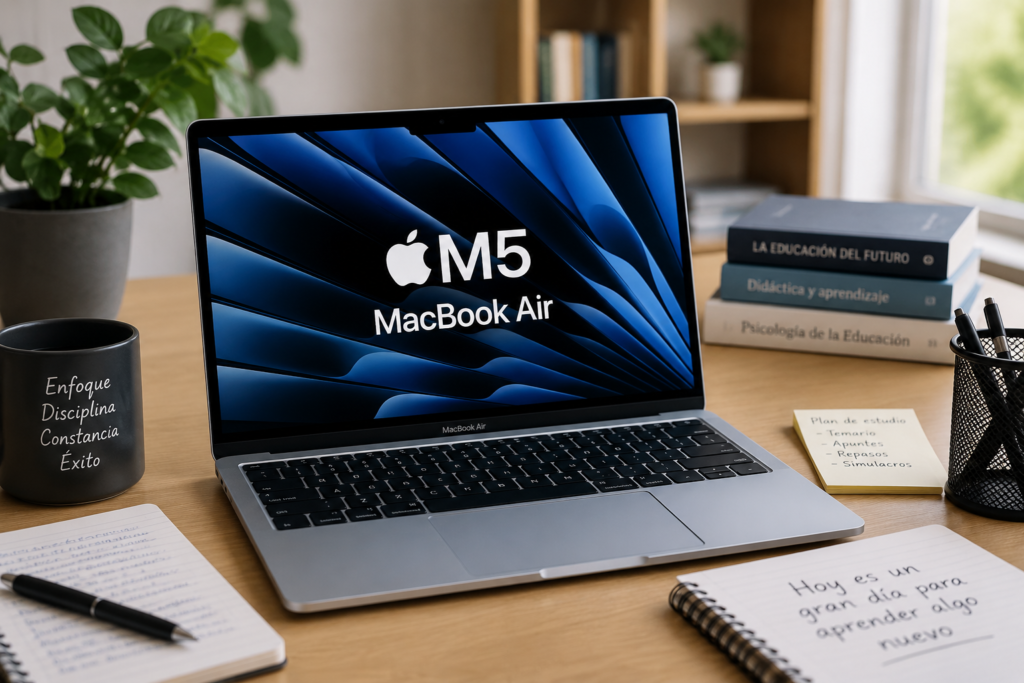 MacBook Air recomendado para profesores, opositores y estudiantes que buscan máxima autonomía, rendimiento y portabilidad.