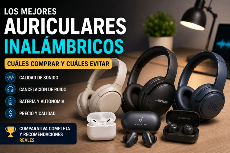 Comparativa de los mejores auriculares inalámbricos para música, trabajo, estudio y cancelación de ruido.