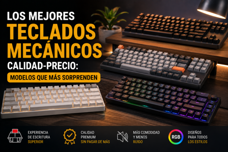 Selección de teclados mecánicos recomendados por su calidad-precio para trabajar, estudiar y disfrutar de una mejor experiencia de escritura.