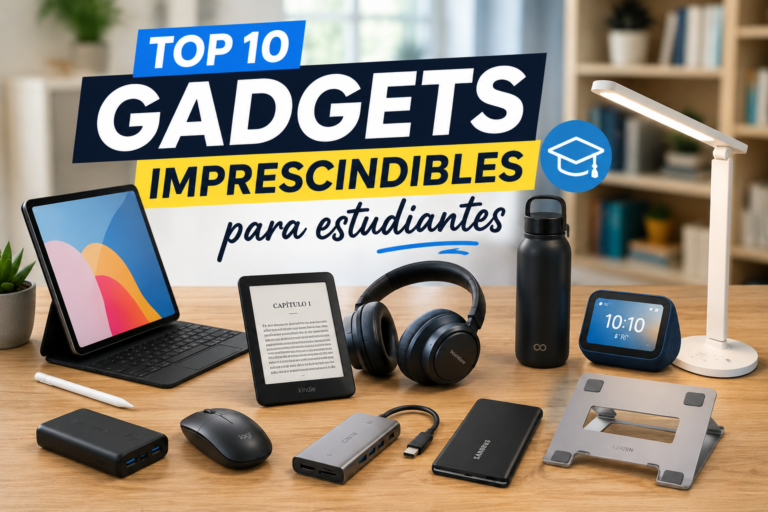 Selección de gadgets imprescindibles para estudiantes que ayudan a estudiar mejor, organizar el trabajo y aumentar la productividad diaria.